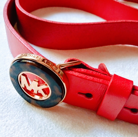 Michael Kors Belt in Red Leather *Large* w/GIFT - Picture 4 of 10